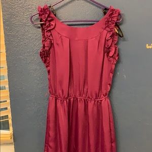Purple silky business dress